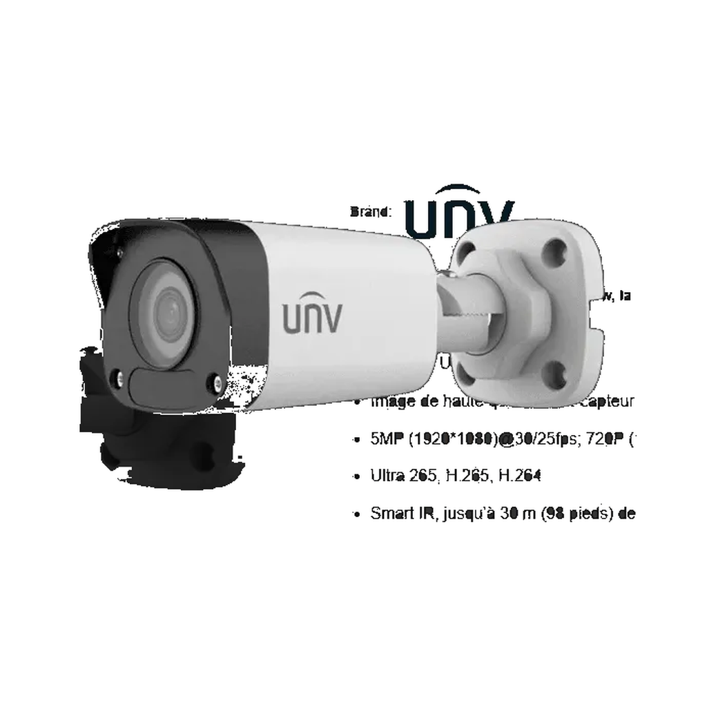 [IPC2125LB-SF40] Caméra UNV bullet 5 MP fixed IR network