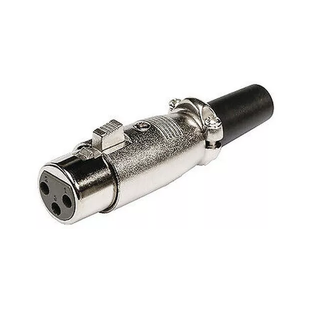 [CX-CA-F] Connecteur XLR 3-pin femelle métal argente