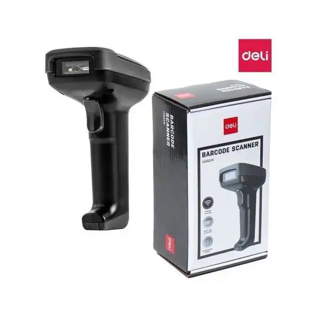 [14953W] Lecteur Deli code barre sans fil 14953 W