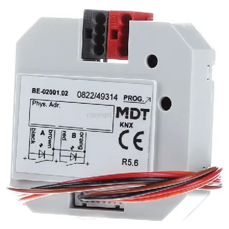 [BE-02001.02] Interface MDT pour bouton-poussoir KNX – 2 entrées – encastrable